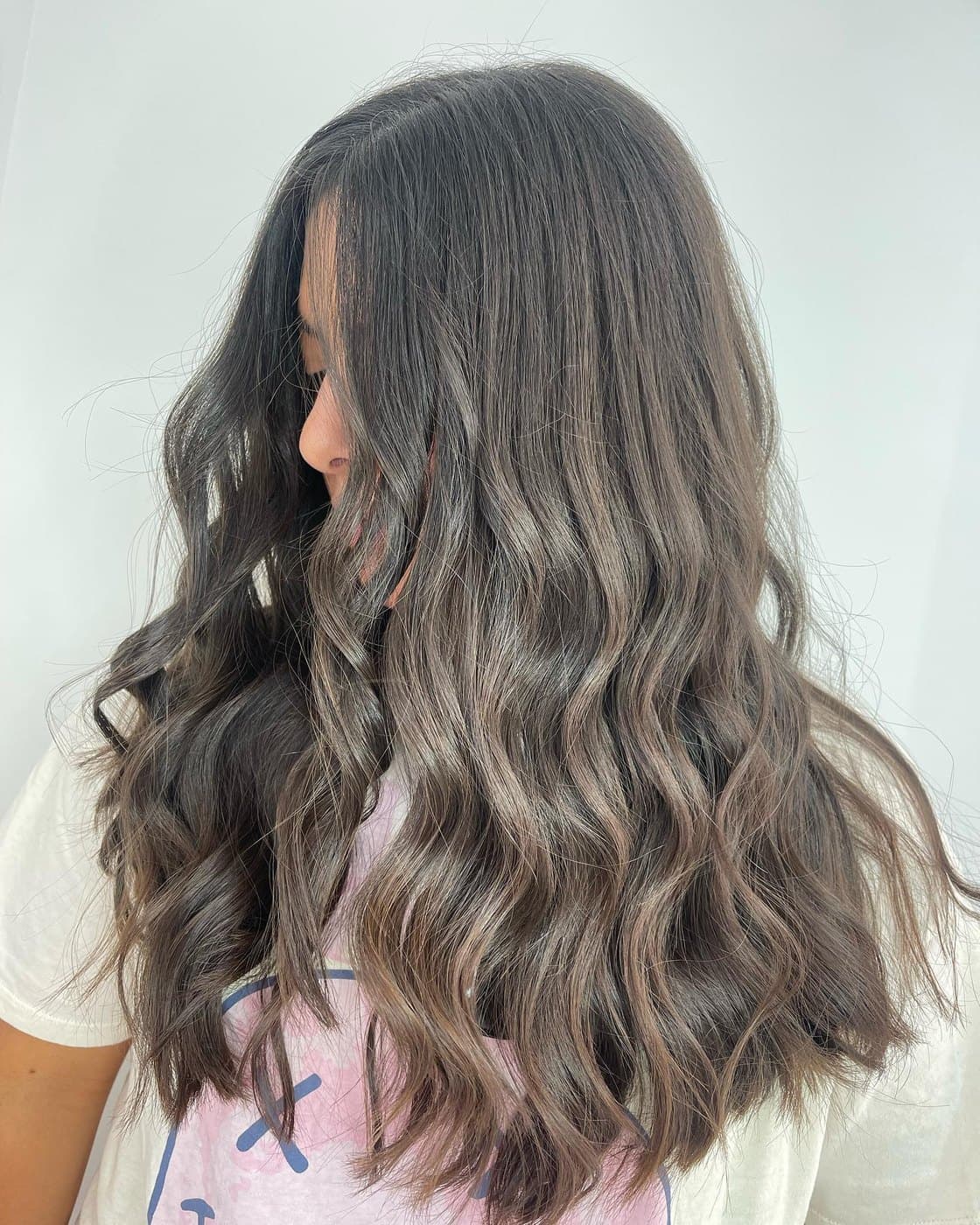 Lived-in blonde balayage from behind