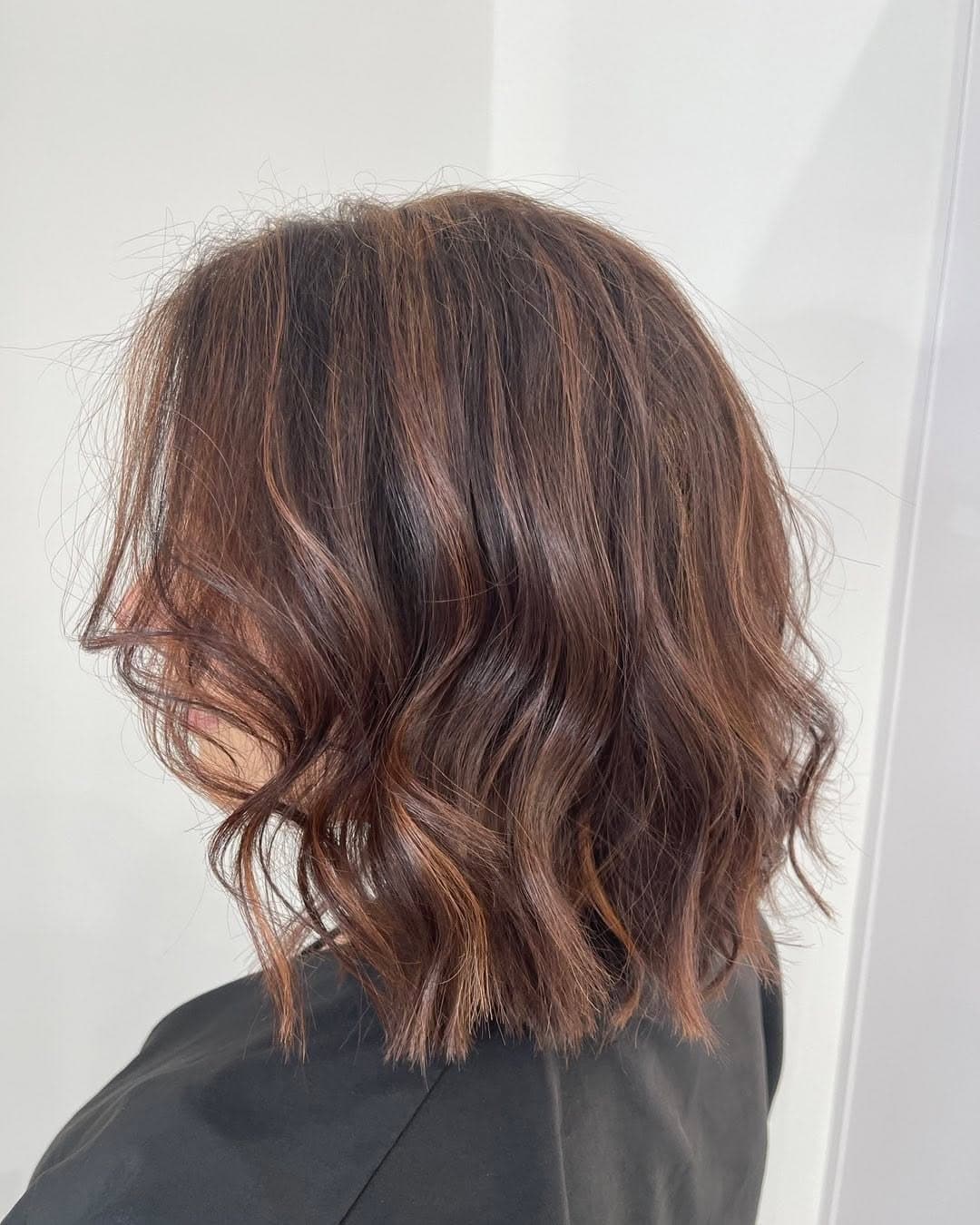 Brunette balayage bob transformation